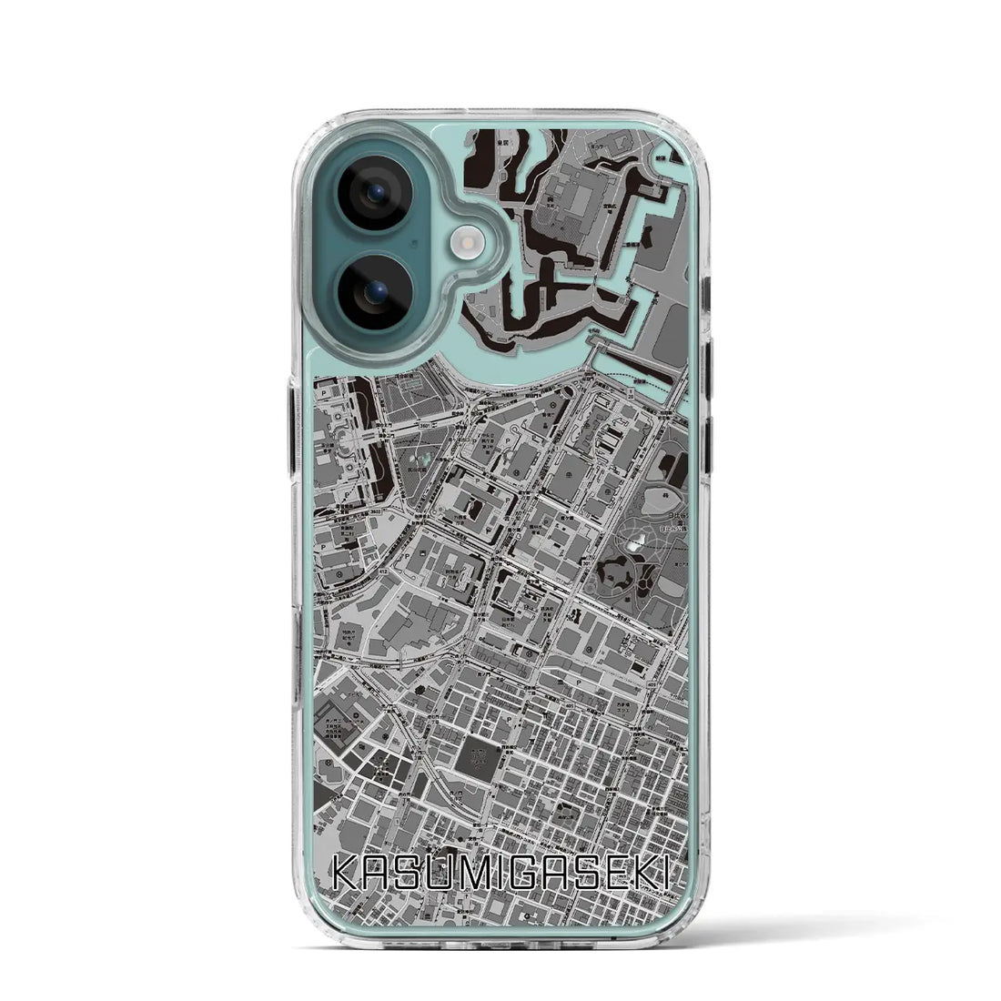 【霞ケ関(東京都)】地図柄iPhoneケース(MagSafeタイプ)モノトーン・iPhone 16 Pro 用