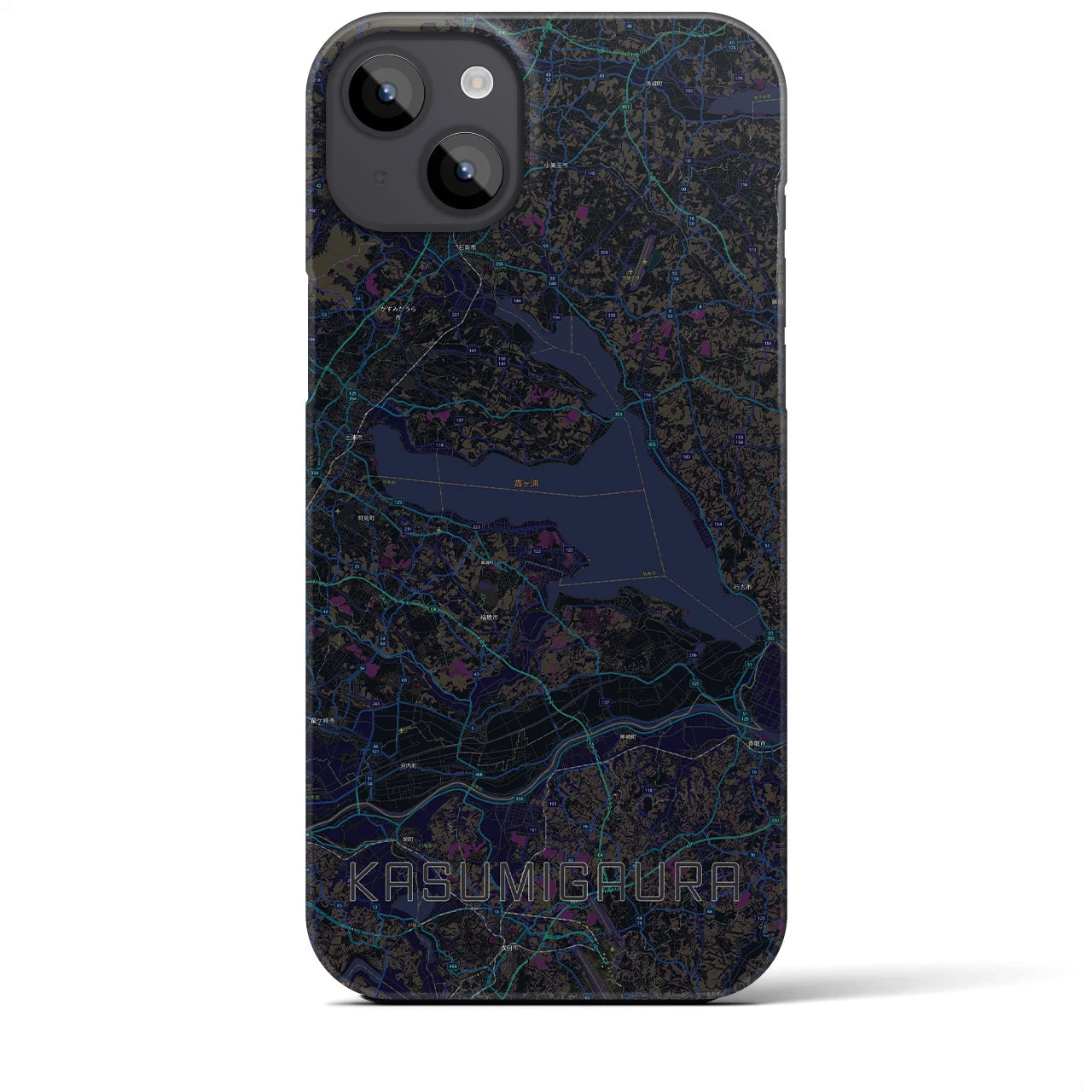 【霞ヶ浦（茨城県）】地図柄iPhoneケース（バックカバータイプ）