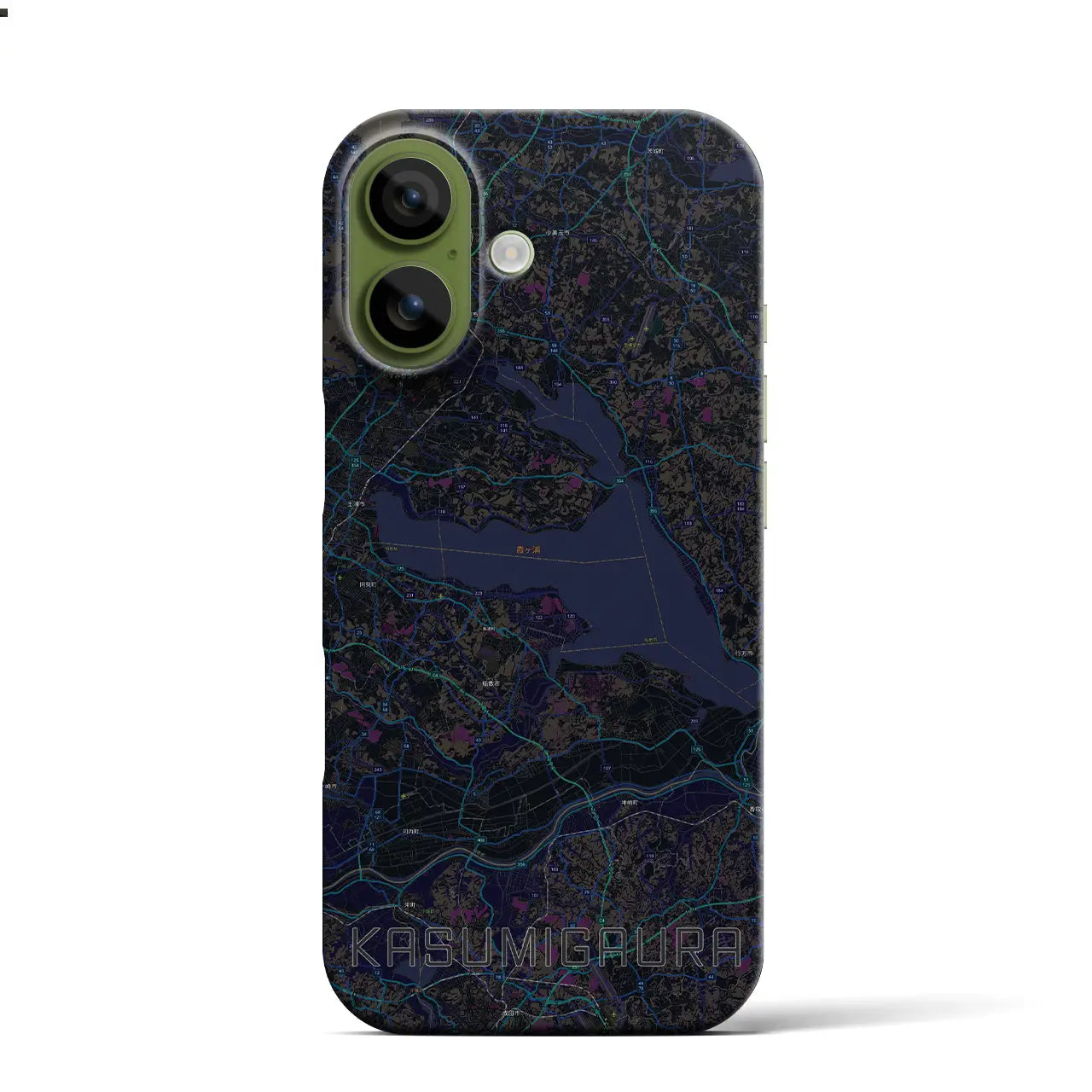 【霞ヶ浦（茨城県）】地図柄iPhoneケース（バックカバータイプ）