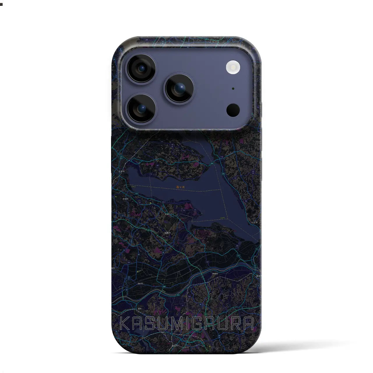 【霞ヶ浦（茨城県）】地図柄iPhoneケース（バックカバータイプ）