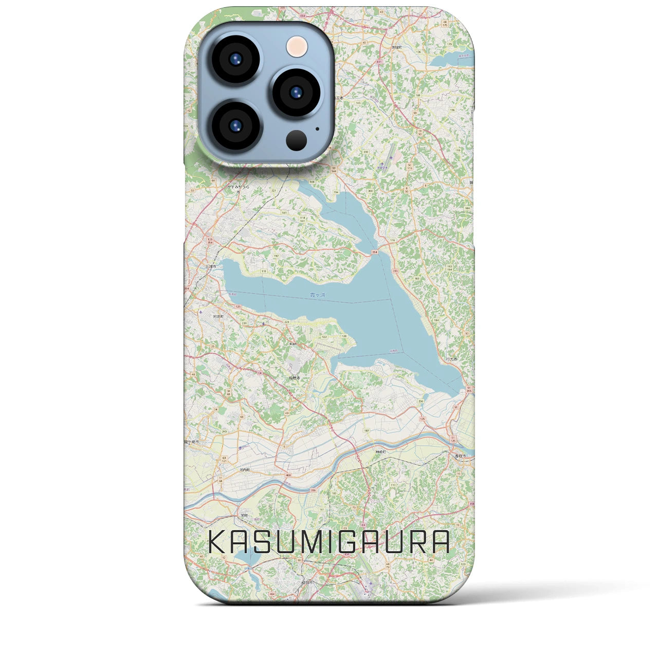 【霞ヶ浦（茨城県）】地図柄iPhoneケース（バックカバータイプ）