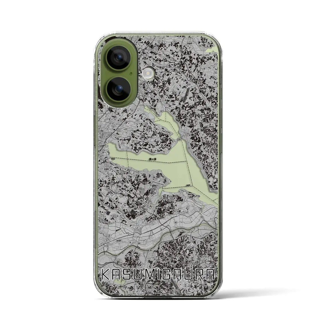 【霞ヶ浦(茨城県)】地図柄iPhoneケース(クリアタイプ)モノトーン・iPhone 17 Pro Max 用