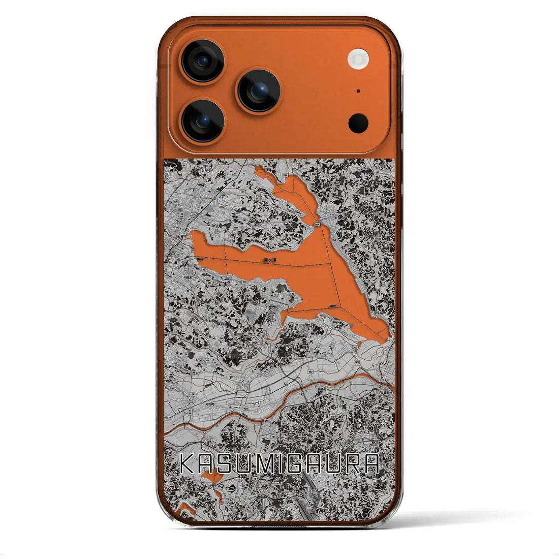 【霞ヶ浦（茨城県）】地図柄iPhoneケース（クリアタイプ）