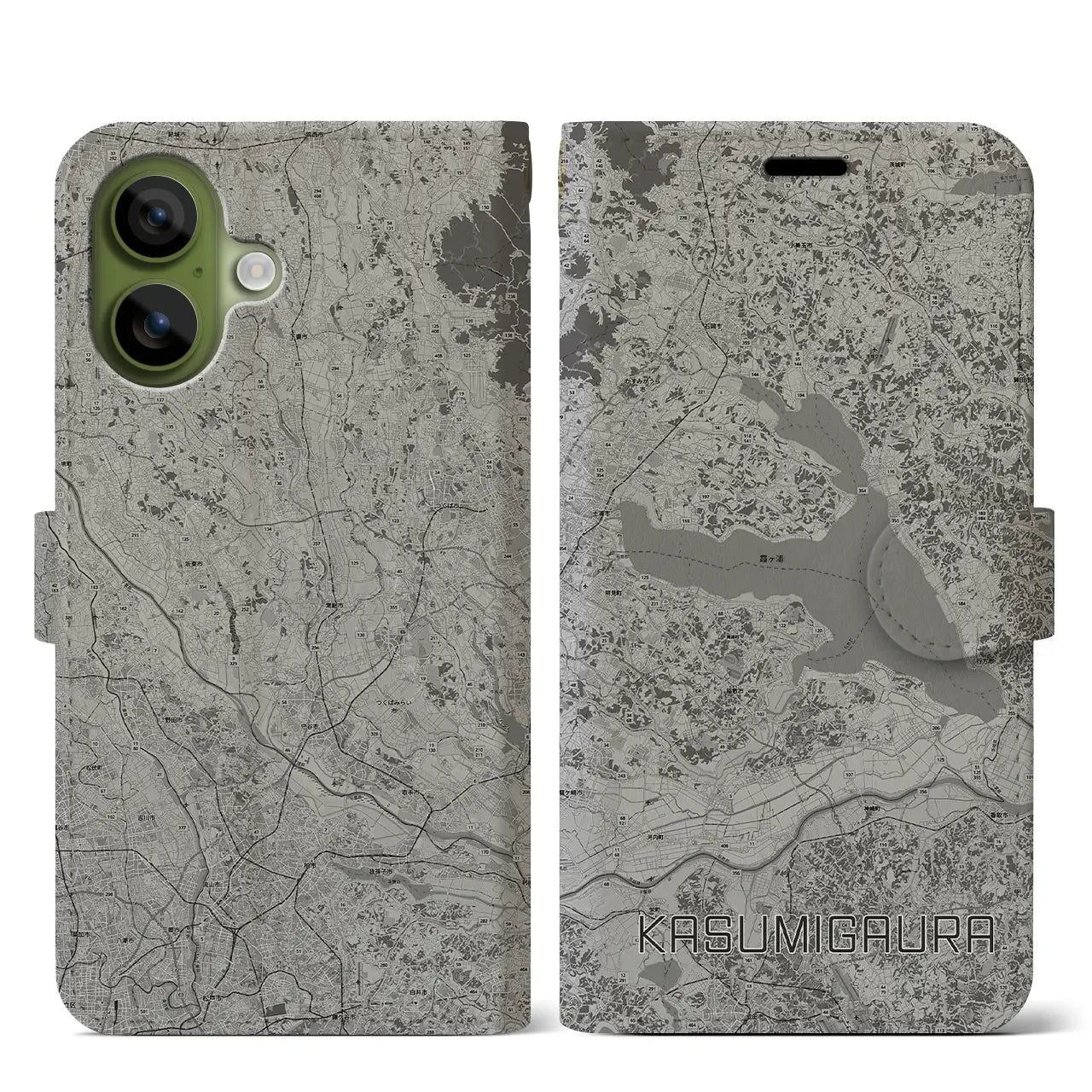 【霞ヶ浦（茨城県）】地図柄iPhoneケース（手帳タイプ）