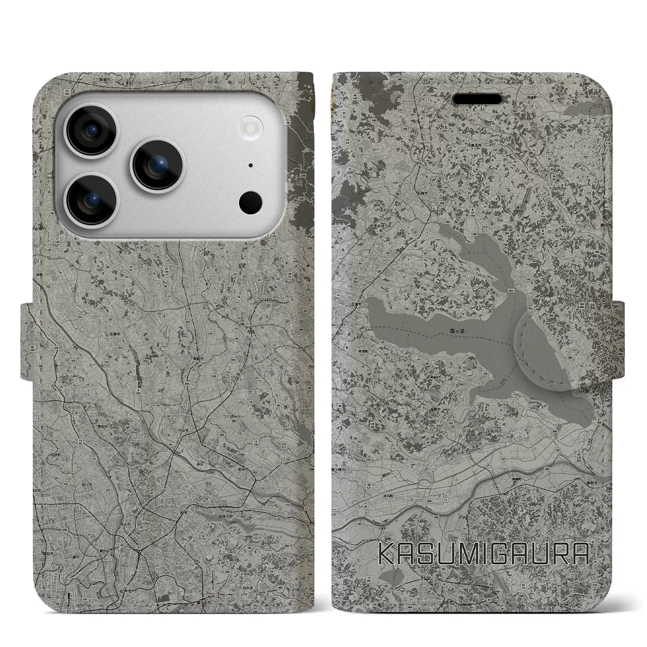 【霞ヶ浦（茨城県）】地図柄iPhoneケース（手帳タイプ）