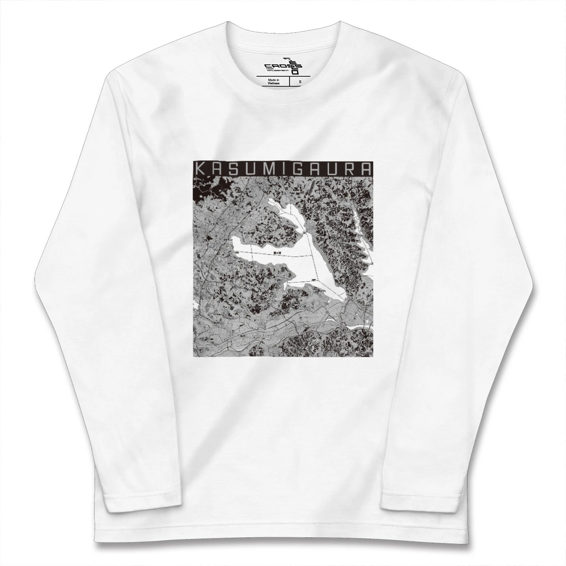 【霞ヶ浦(茨城県)】地図柄ロングスリーブTシャツ