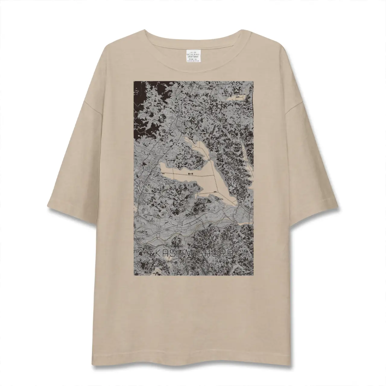 【霞ヶ浦（茨城県）】地図柄ビッグシルエットTシャツ
