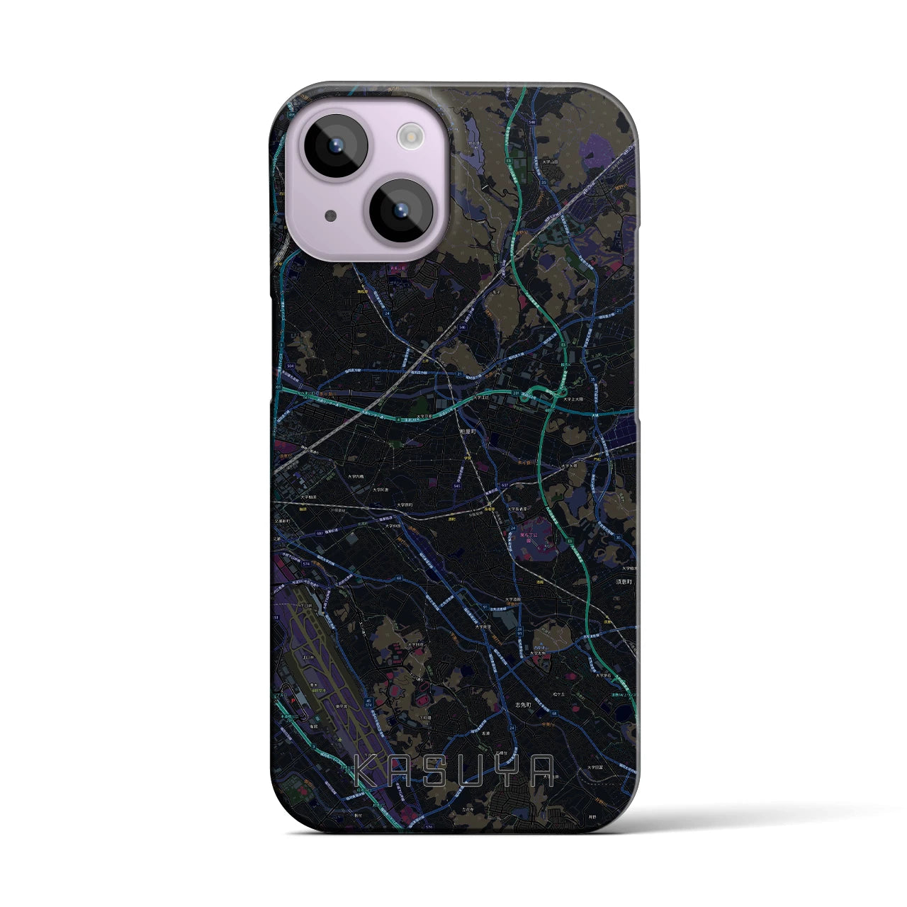 【粕屋（福岡県）】地図柄iPhoneケース（バックカバータイプ）