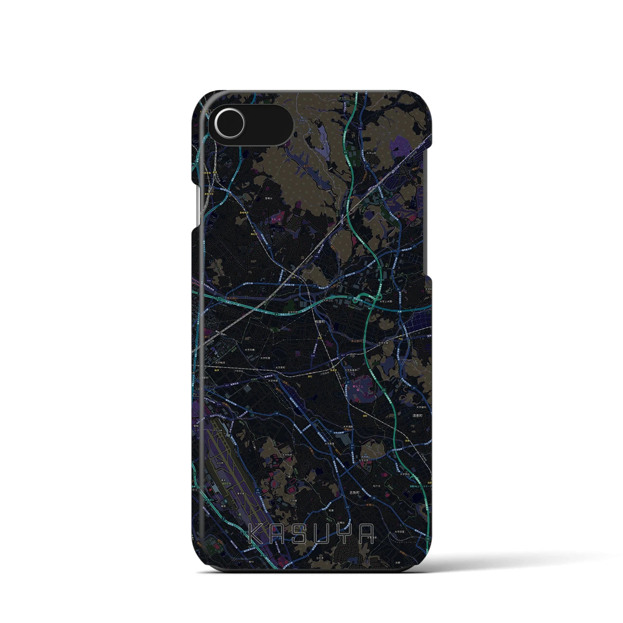 【粕屋（福岡県）】地図柄iPhoneケース（バックカバータイプ）