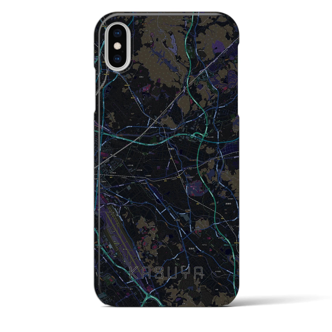 【粕屋（福岡県）】地図柄iPhoneケース（バックカバータイプ）