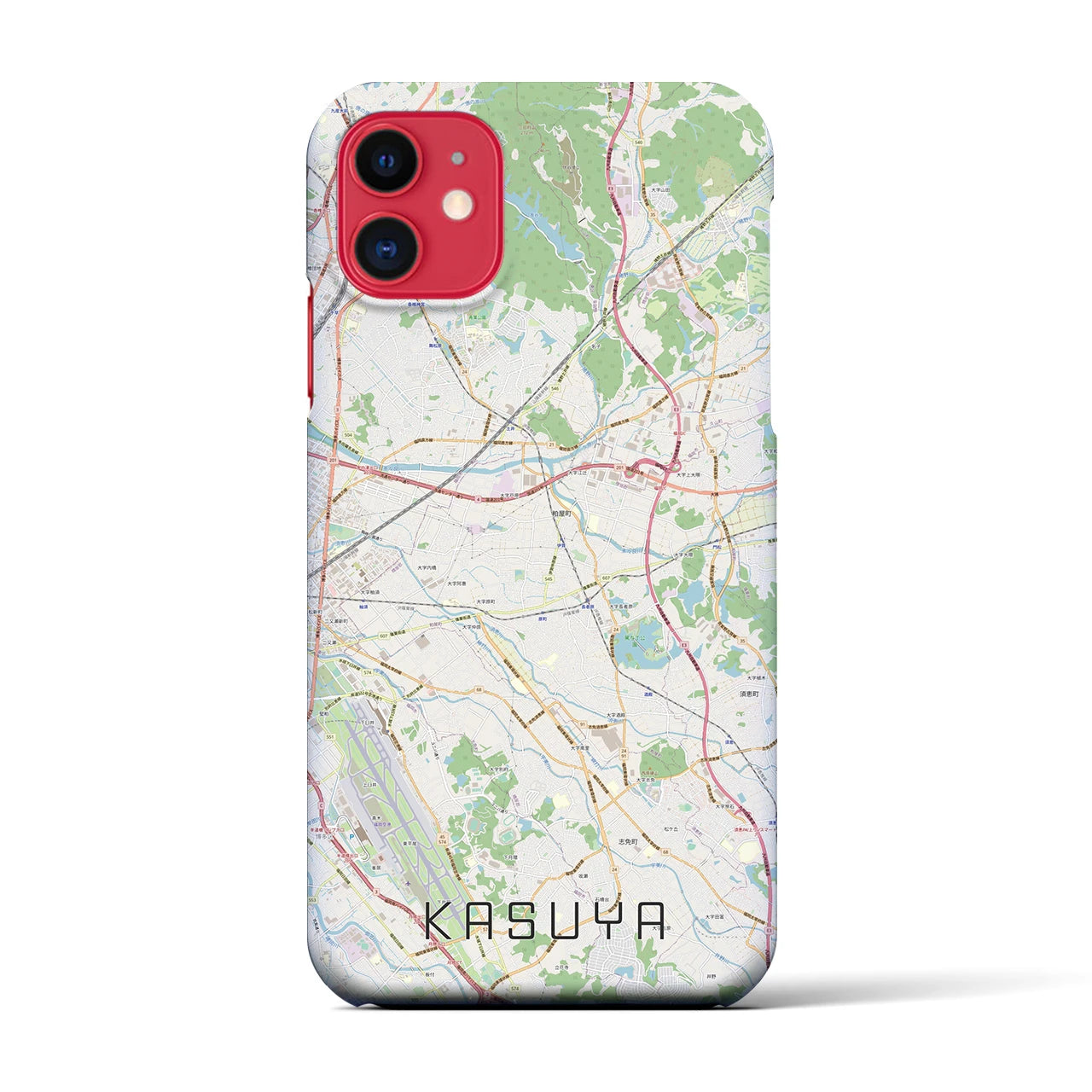 【粕屋（福岡県）】地図柄iPhoneケース（バックカバータイプ）