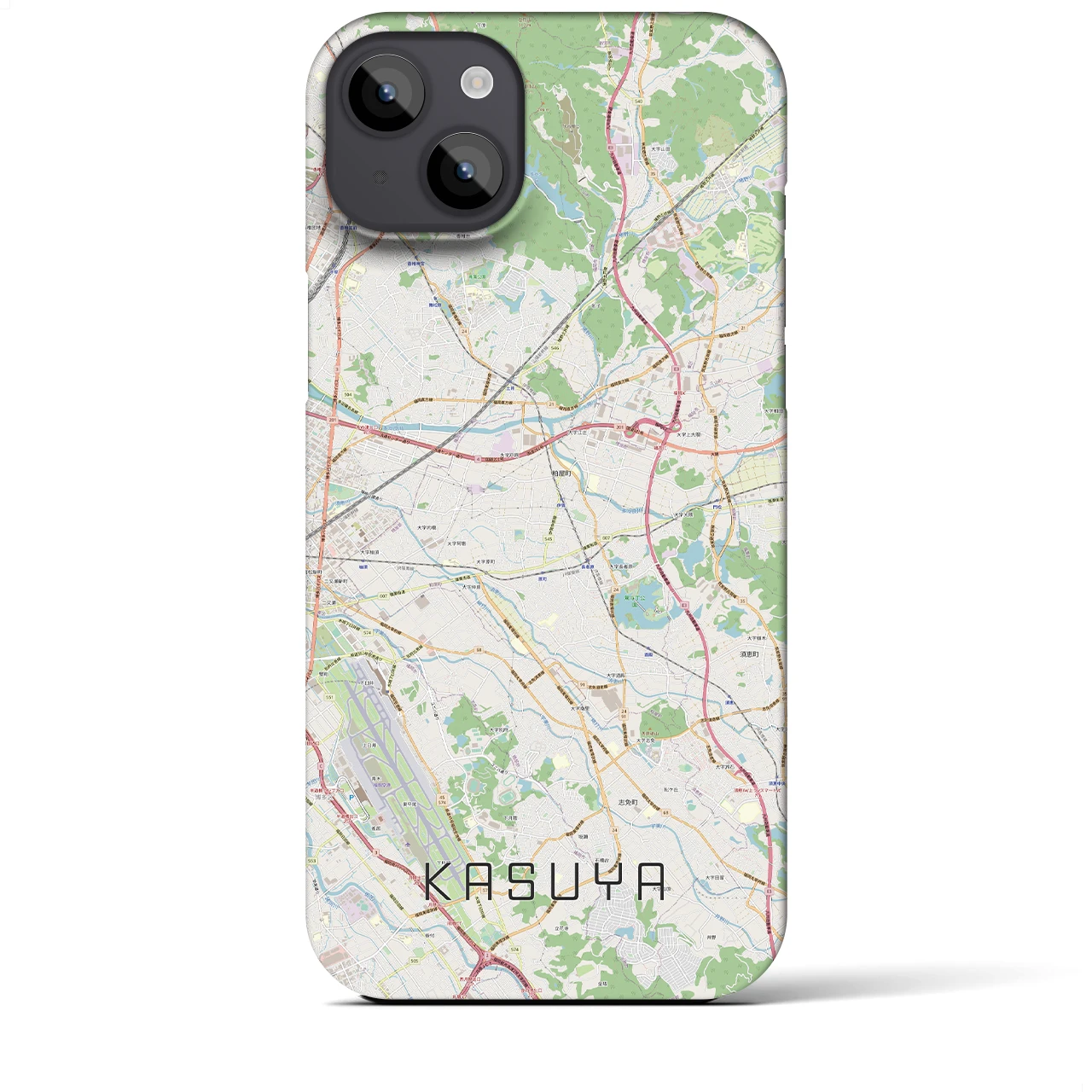 【粕屋（福岡県）】地図柄iPhoneケース（バックカバータイプ）