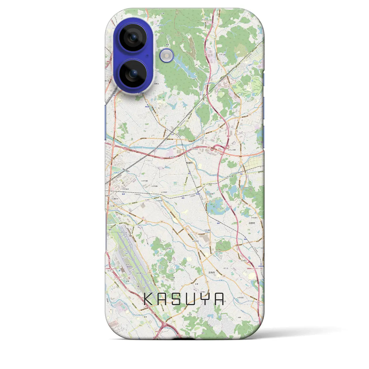 【粕屋（福岡県）】地図柄iPhoneケース（バックカバータイプ）ナチュラル・iPhone 16 Pro Max 用