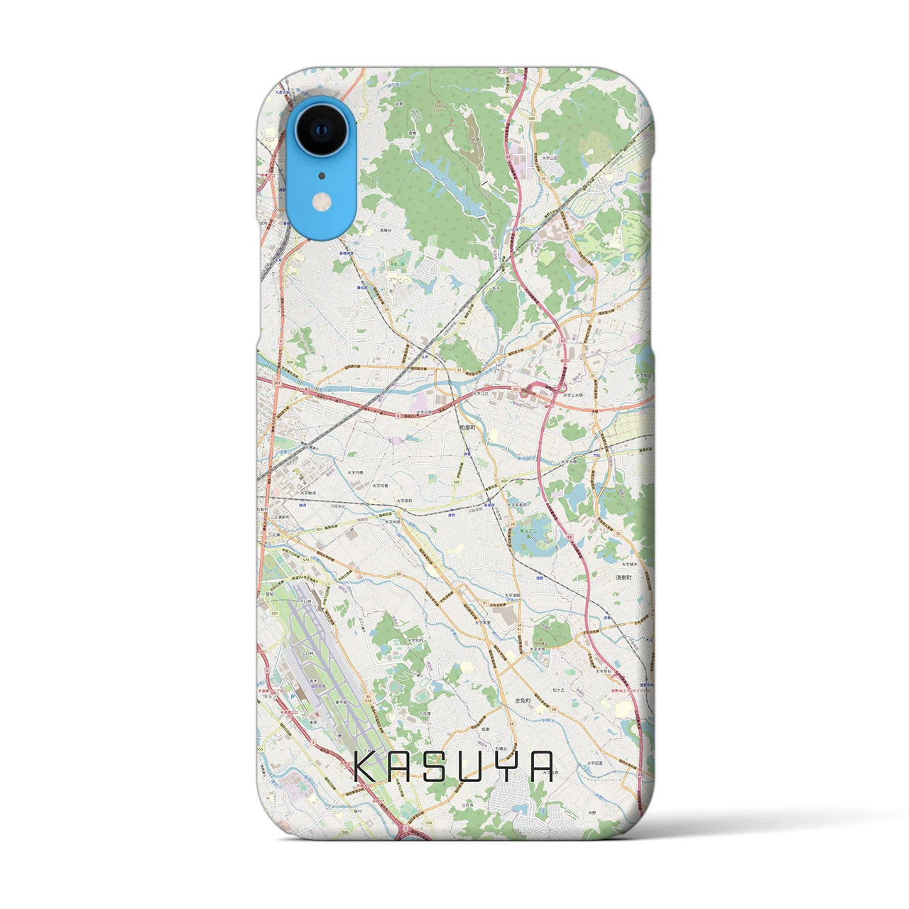 【粕屋（福岡県）】地図柄iPhoneケース（バックカバータイプ）