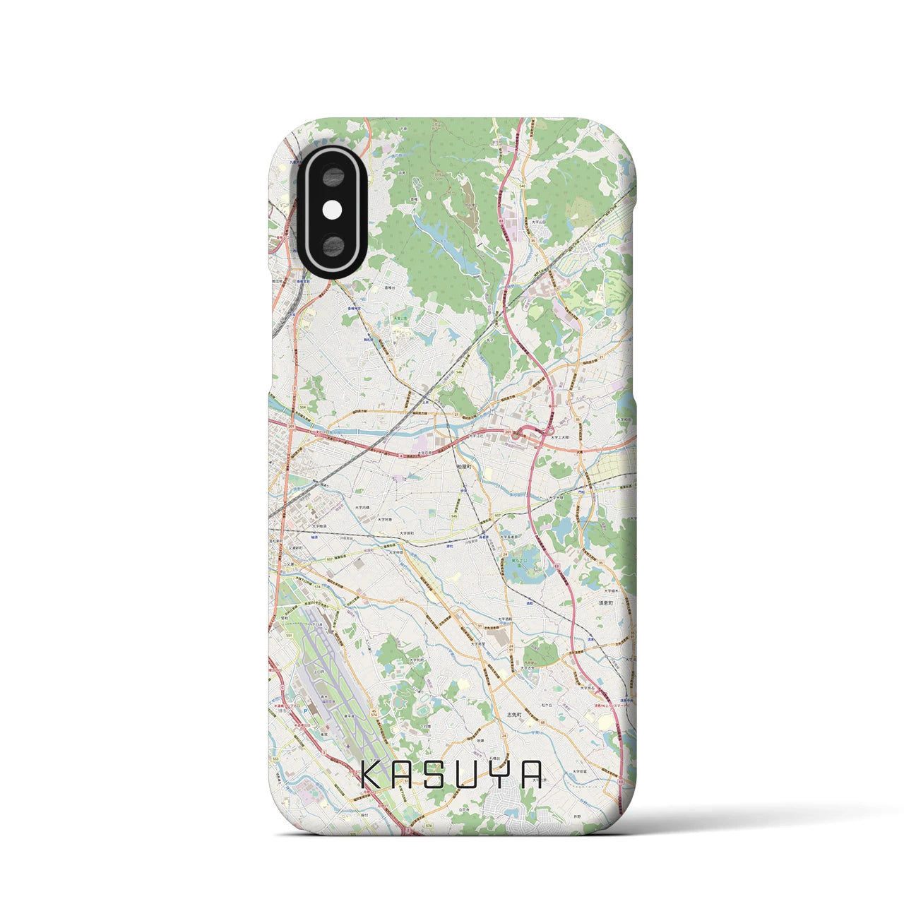 【粕屋（福岡県）】地図柄iPhoneケース（バックカバータイプ）