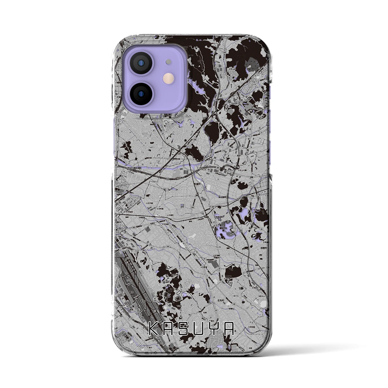 【粕屋（福岡県）】地図柄iPhoneケース（クリアタイプ）