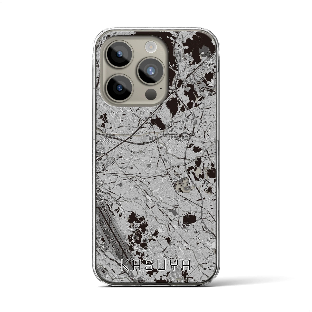 【粕屋（福岡県）】地図柄iPhoneケース（クリアタイプ）