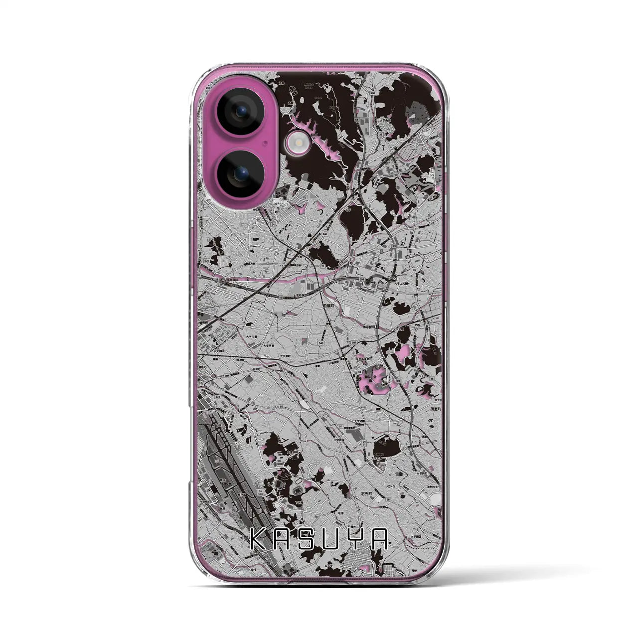 【粕屋（福岡県）】地図柄iPhoneケース（クリアタイプ）