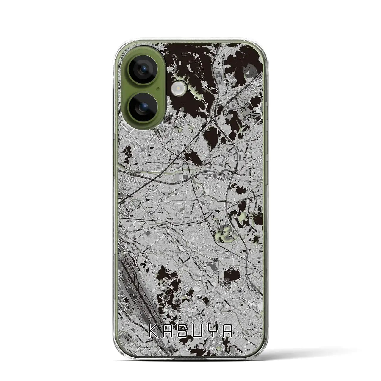 【粕屋（福岡県）】地図柄iPhoneケース（クリアタイプ）