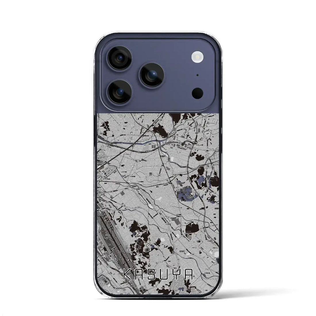 【粕屋(福岡県)】地図柄iPhoneケース(クリアタイプ)モノトーン・iPhone 17 Pro Max 用