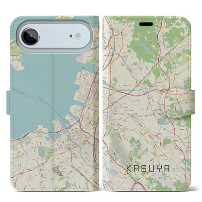 【粕屋（福岡県）】地図柄iPhoneケース（手帳タイプ）