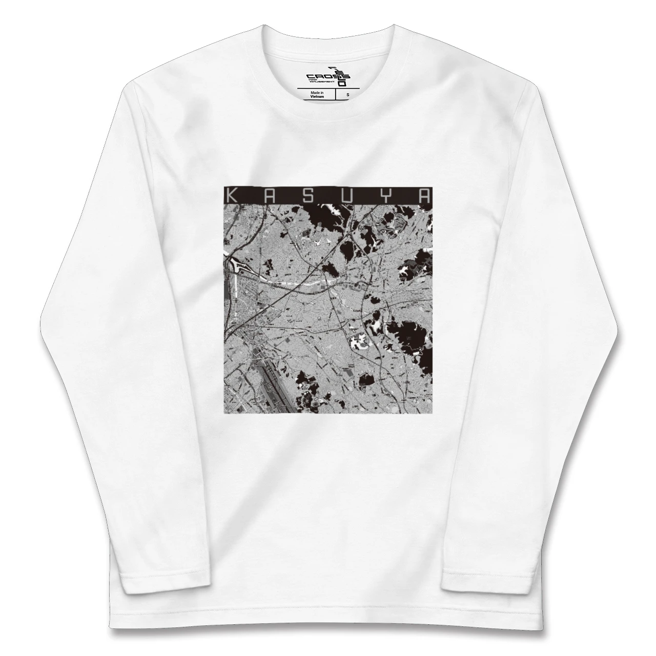 【粕屋（福岡県）】地図柄ロングスリーブTシャツ