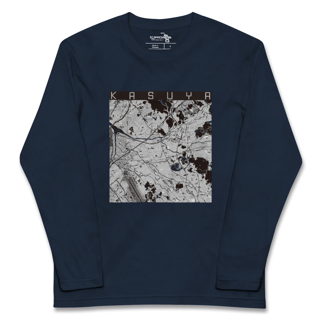 【粕屋（福岡県）】地図柄ロングスリーブTシャツ