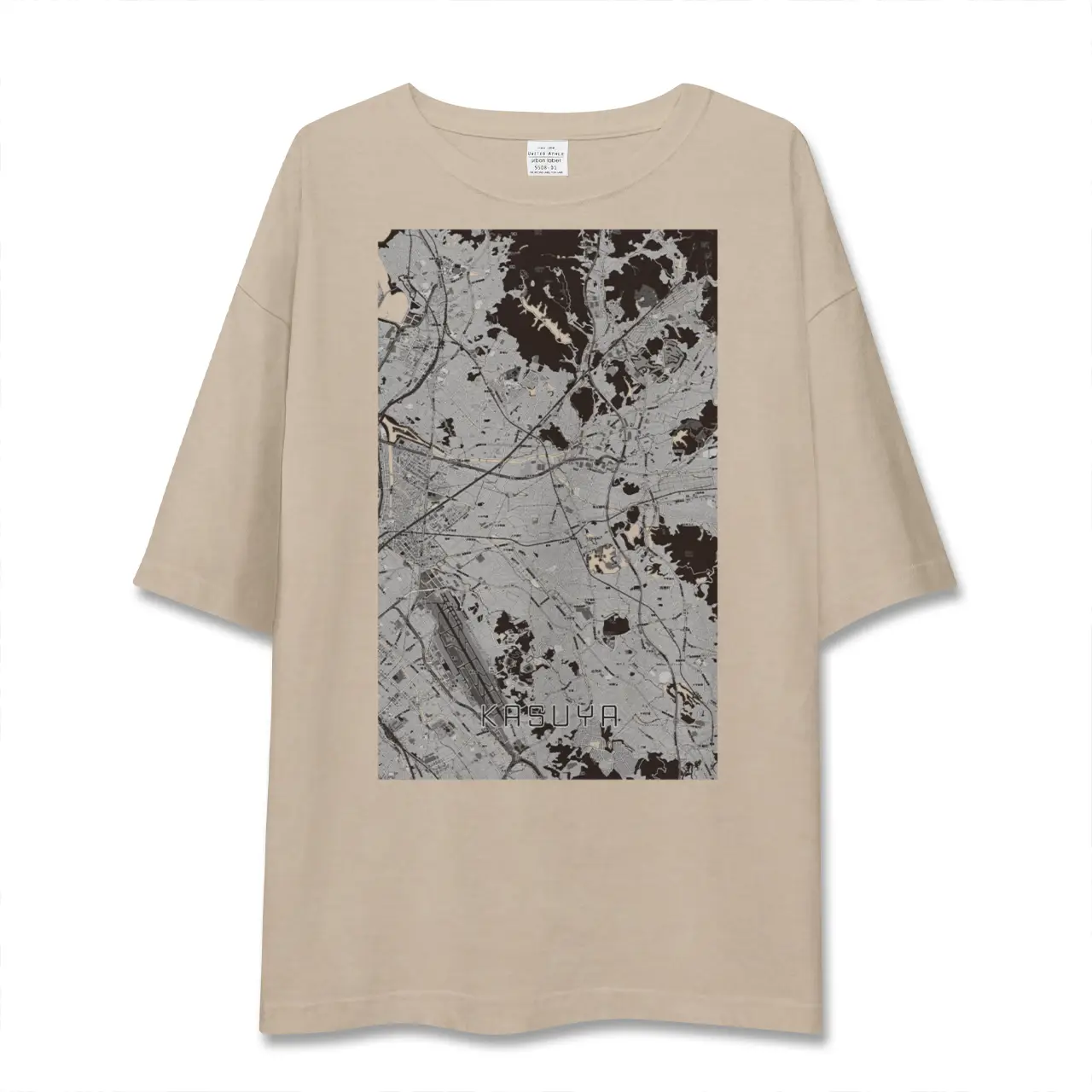 【粕屋（福岡県）】地図柄ビッグシルエットTシャツ