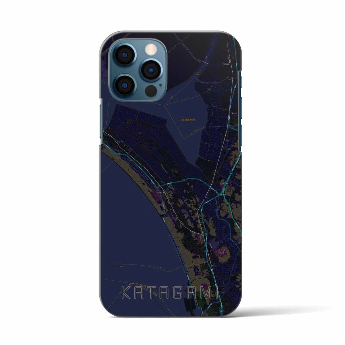 【潟上（秋田県）】地図柄iPhoneケース（バックカバータイプ）
