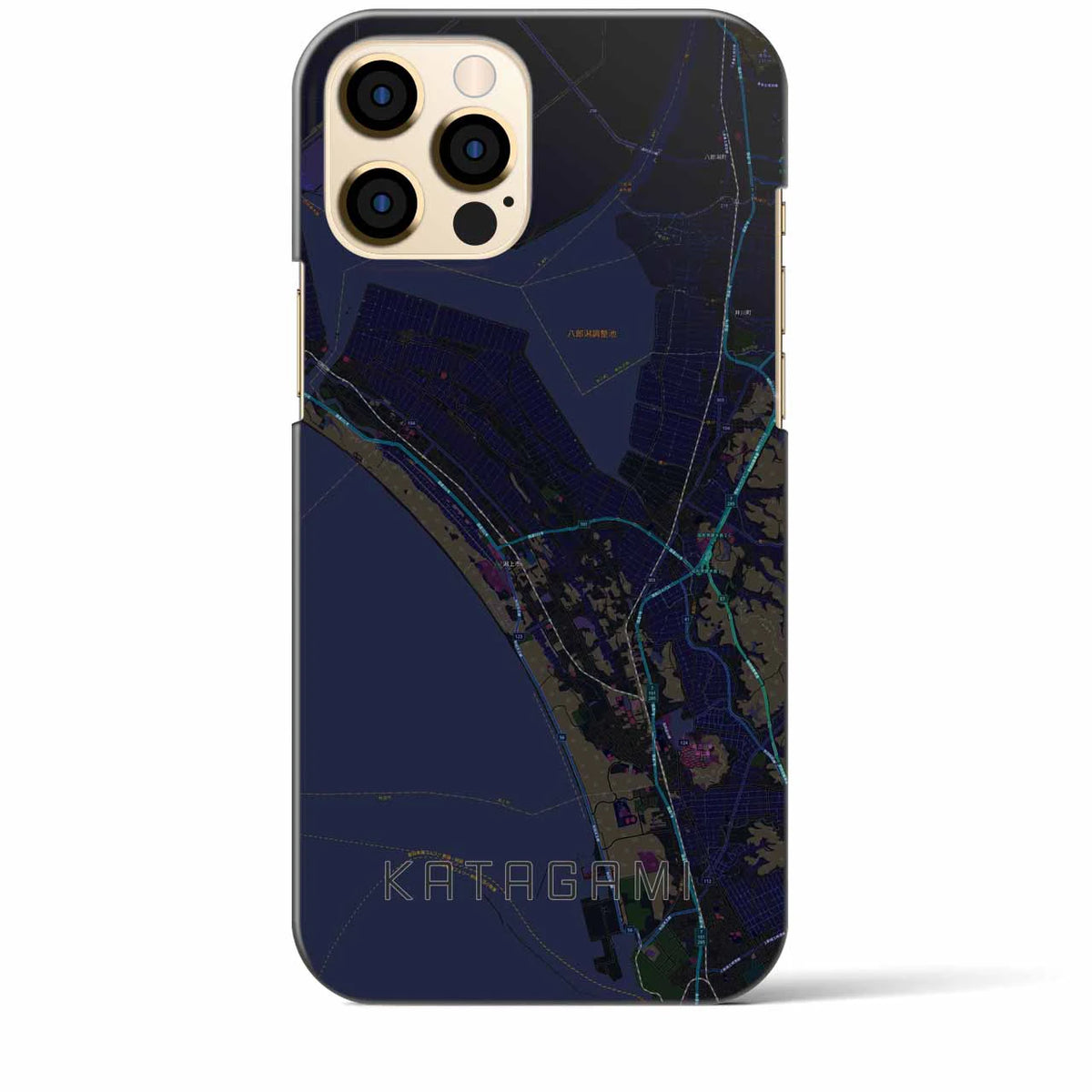 【潟上（秋田県）】地図柄iPhoneケース（バックカバータイプ）