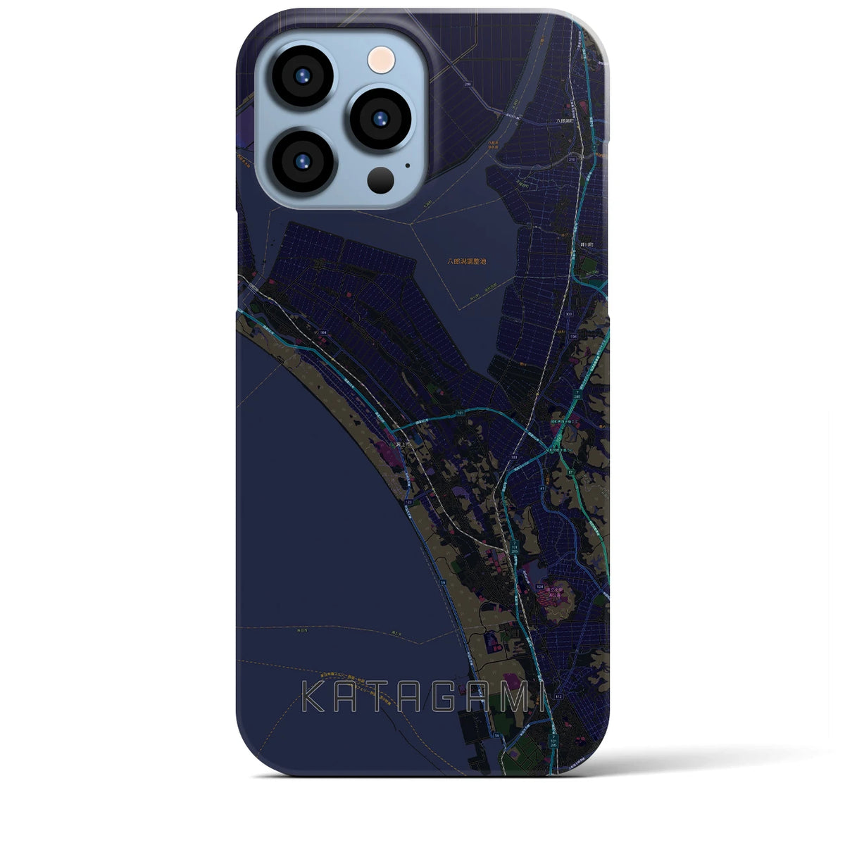 【潟上（秋田県）】地図柄iPhoneケース（バックカバータイプ）