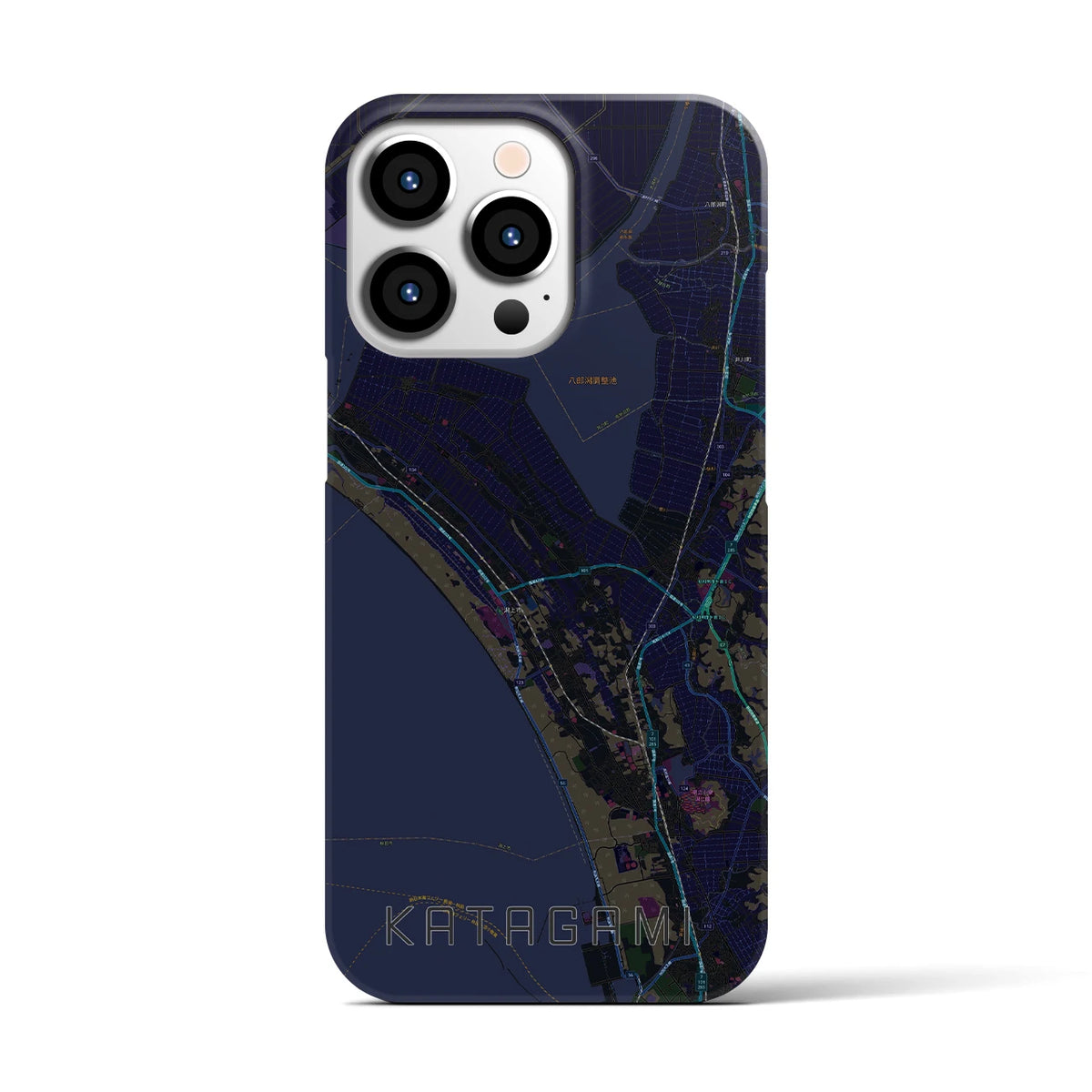 【潟上（秋田県）】地図柄iPhoneケース（バックカバータイプ）