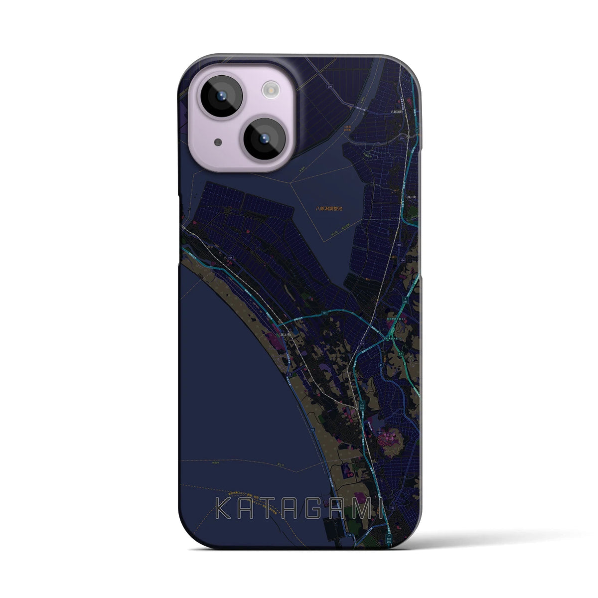 【潟上（秋田県）】地図柄iPhoneケース（バックカバータイプ）