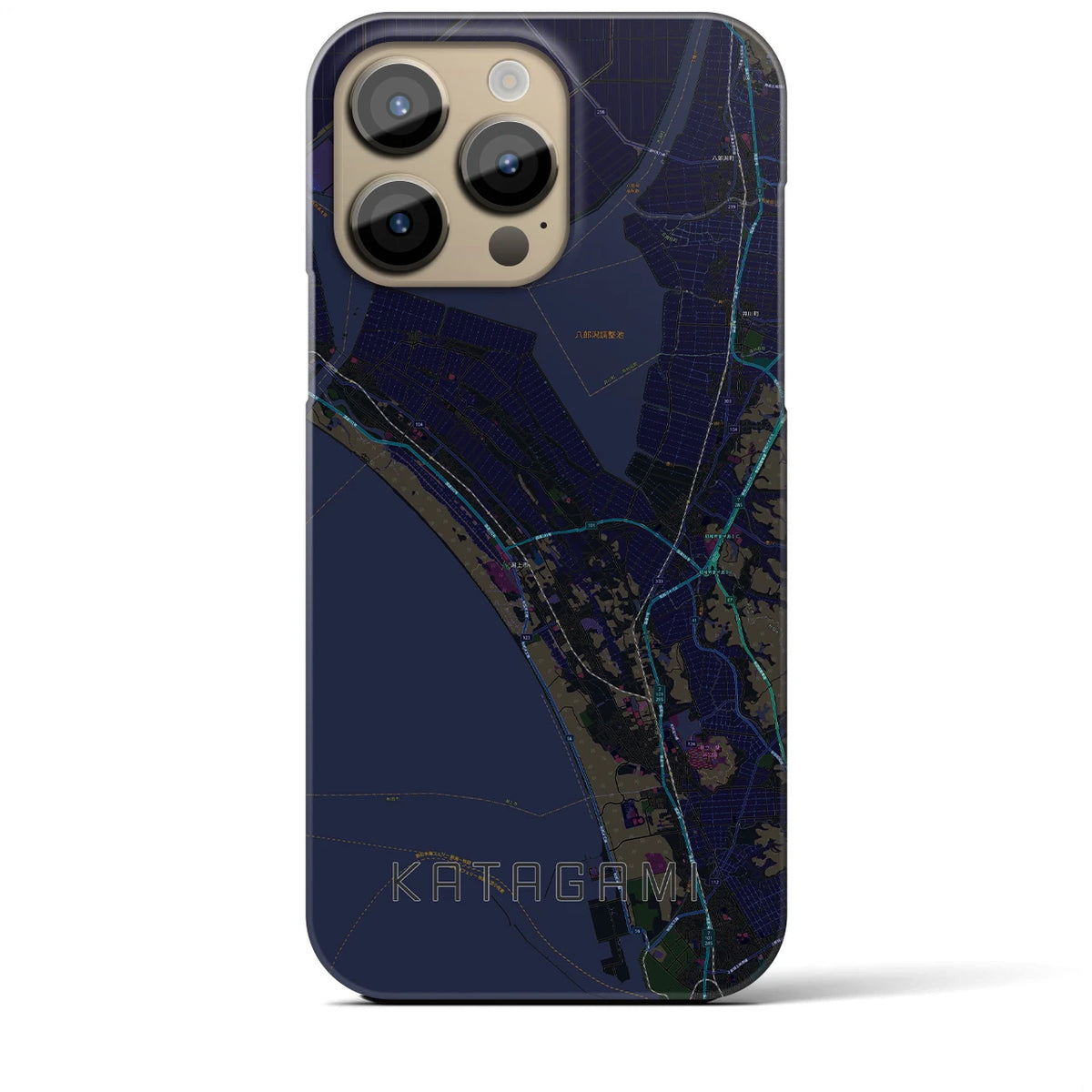 【潟上（秋田県）】地図柄iPhoneケース（バックカバータイプ）