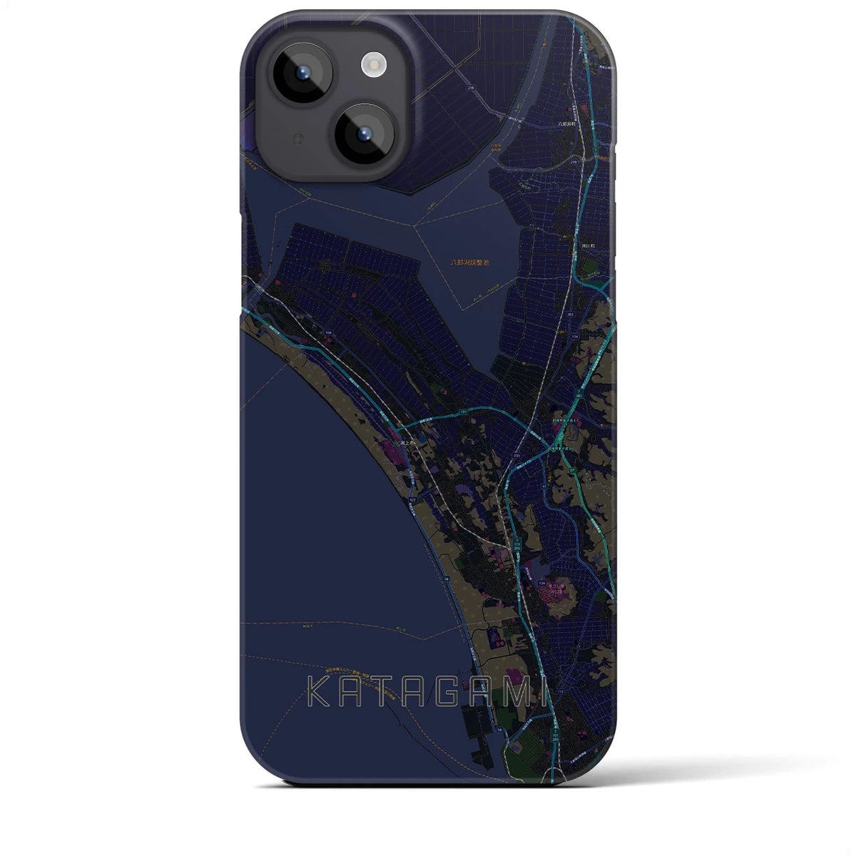 【潟上（秋田県）】地図柄iPhoneケース（バックカバータイプ）