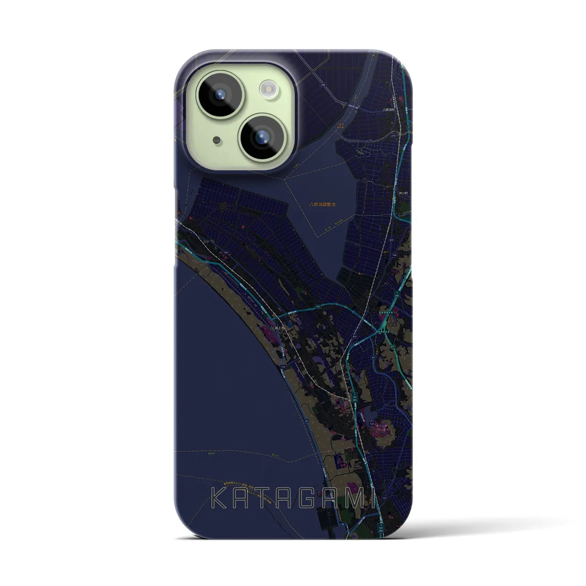 【潟上（秋田県）】地図柄iPhoneケース（バックカバータイプ）