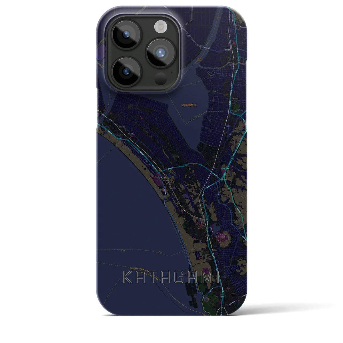 【潟上（秋田県）】地図柄iPhoneケース（バックカバータイプ）