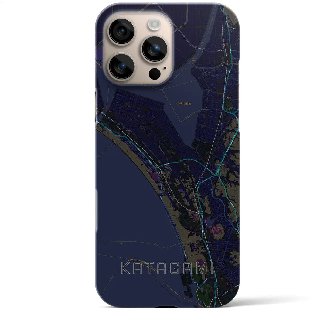 【潟上（秋田県）】地図柄iPhoneケース（バックカバータイプ）