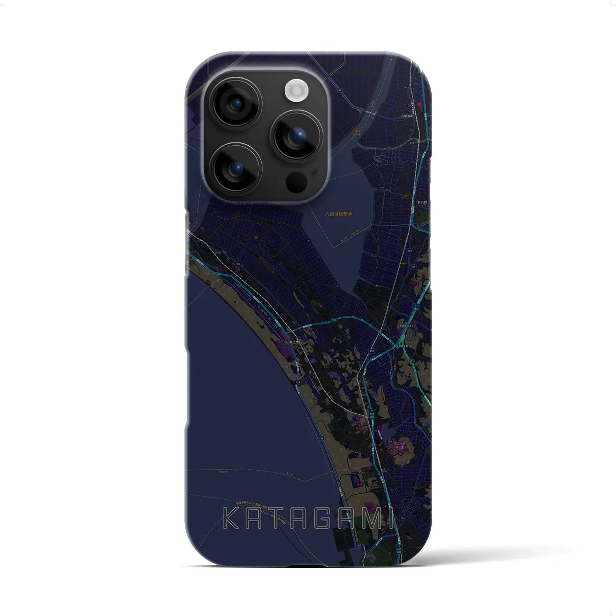 【潟上（秋田県）】地図柄iPhoneケース（バックカバータイプ）