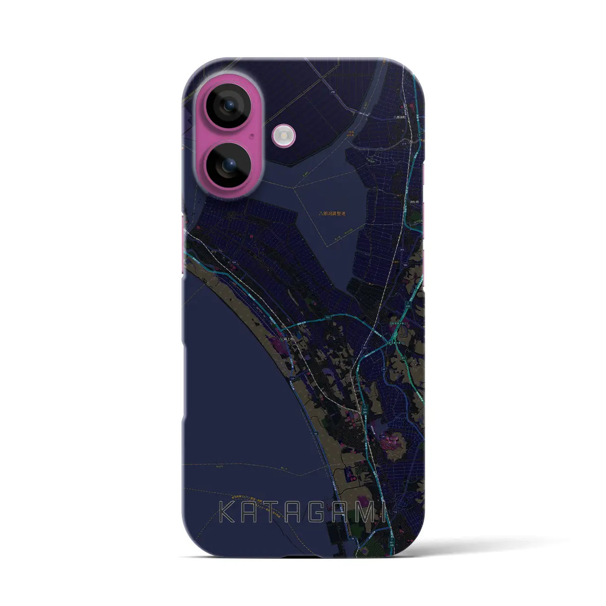【潟上（秋田県）】地図柄iPhoneケース（バックカバータイプ）