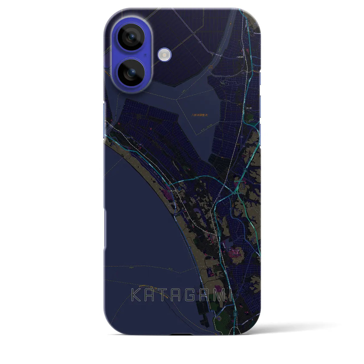 【潟上（秋田県）】地図柄iPhoneケース（バックカバータイプ）