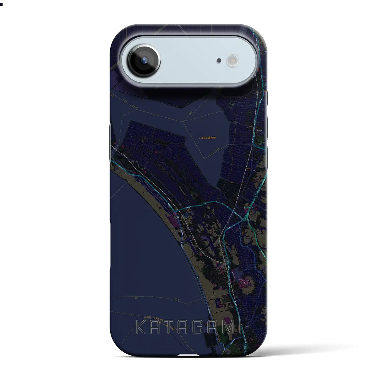 【潟上（秋田県）】地図柄iPhoneケース（バックカバータイプ）