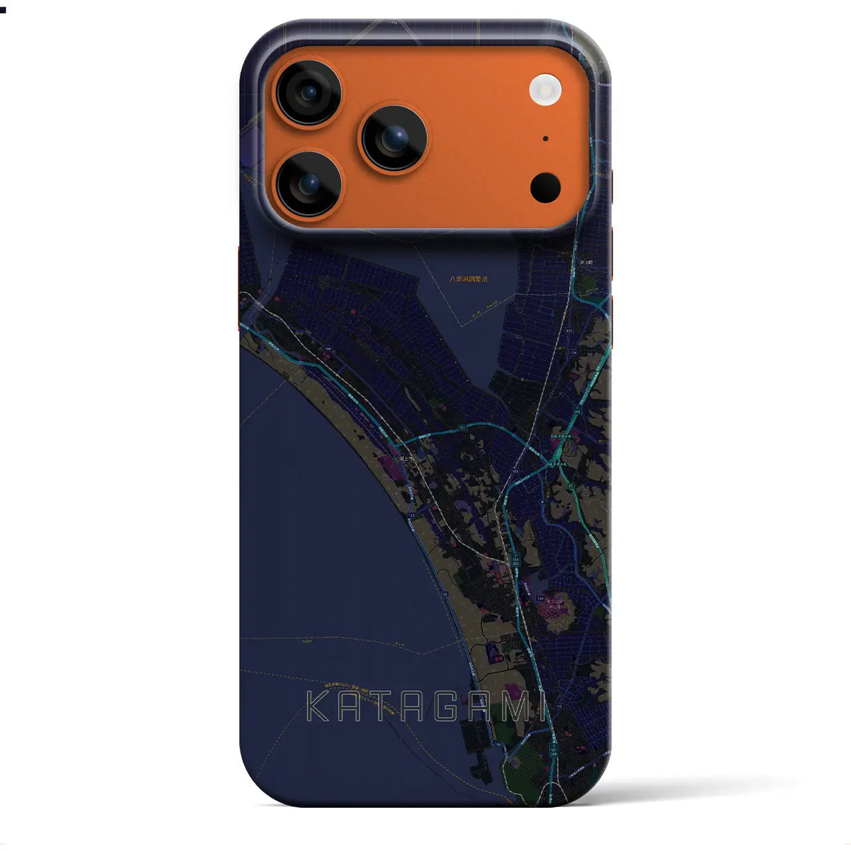 【潟上（秋田県）】地図柄iPhoneケース（バックカバータイプ）