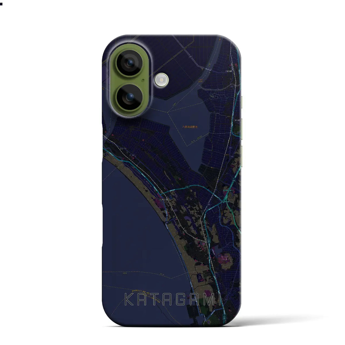 【潟上（秋田県）】地図柄iPhoneケース（バックカバータイプ）