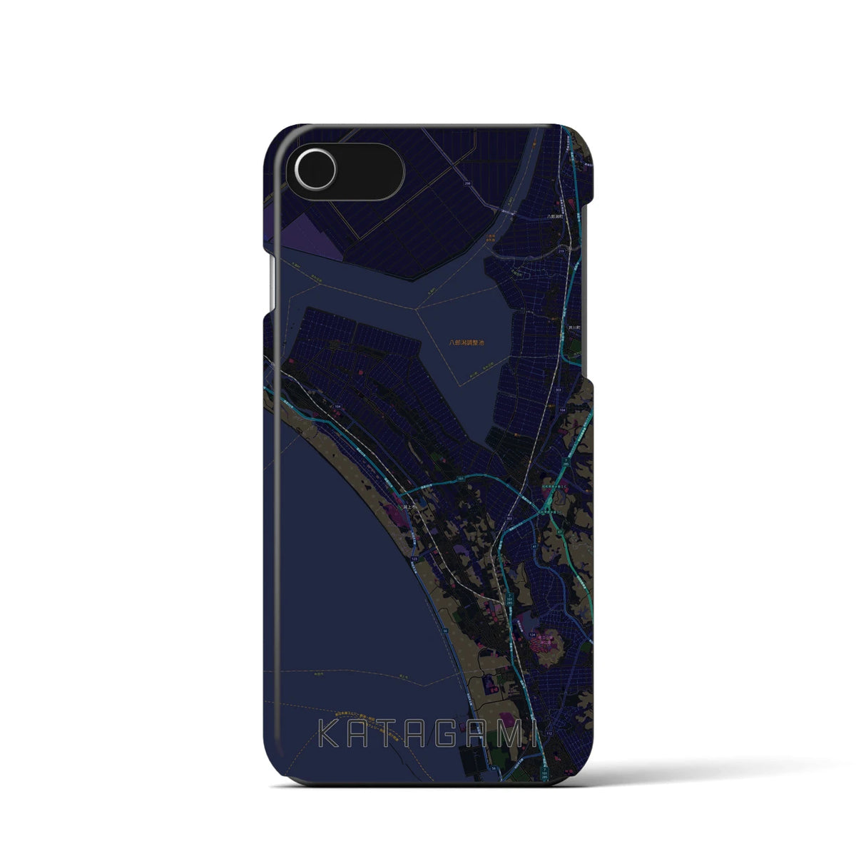 【潟上（秋田県）】地図柄iPhoneケース（バックカバータイプ）