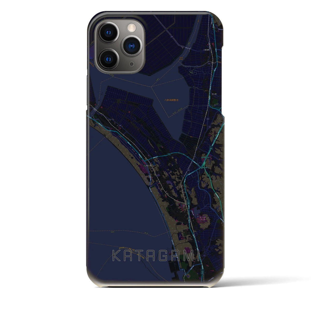 【潟上（秋田県）】地図柄iPhoneケース（バックカバータイプ）