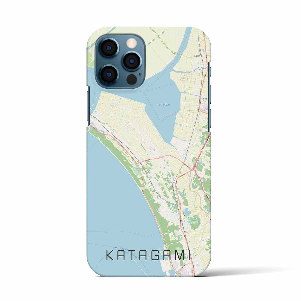 【潟上（秋田県）】地図柄iPhoneケース（バックカバータイプ）