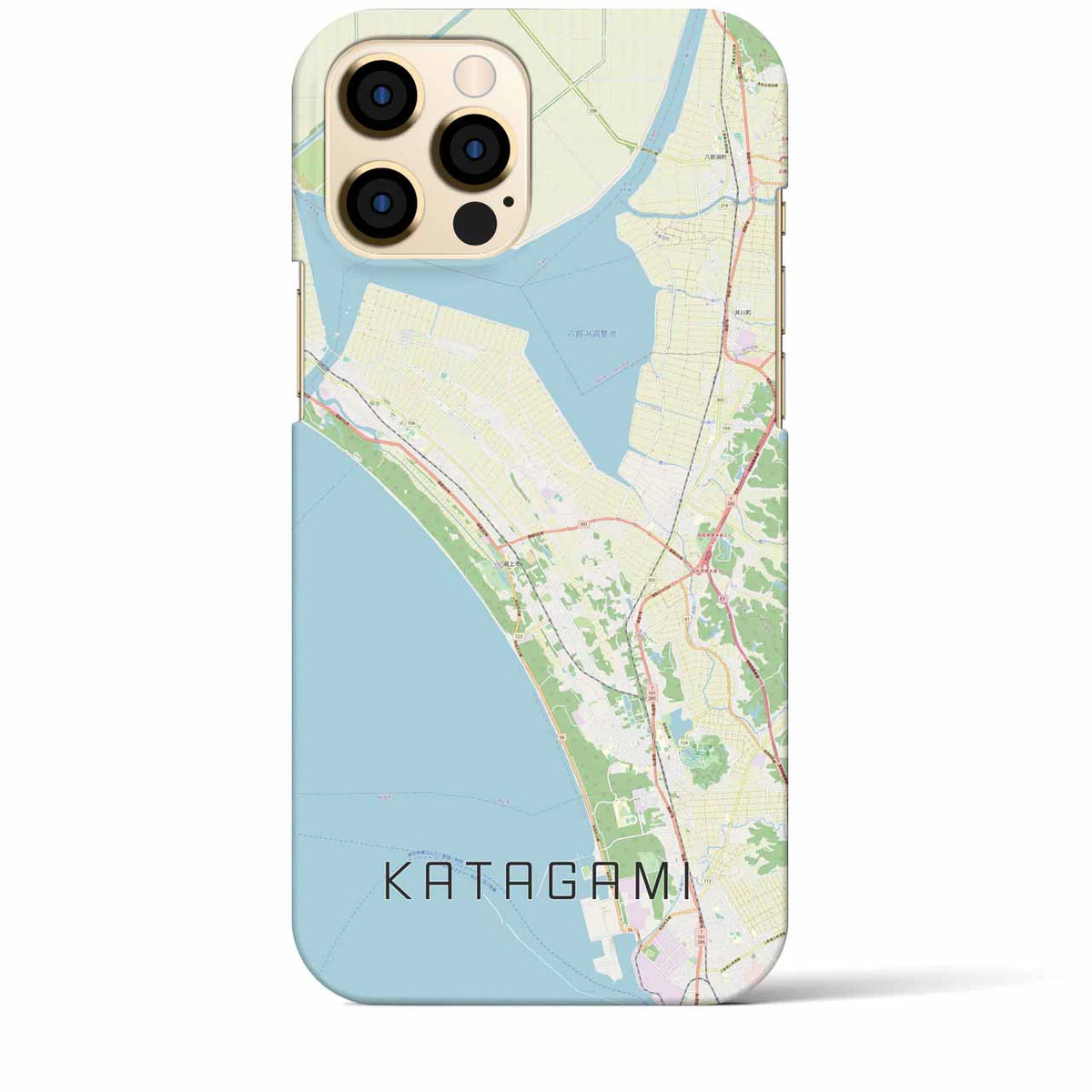 【潟上（秋田県）】地図柄iPhoneケース（バックカバータイプ）