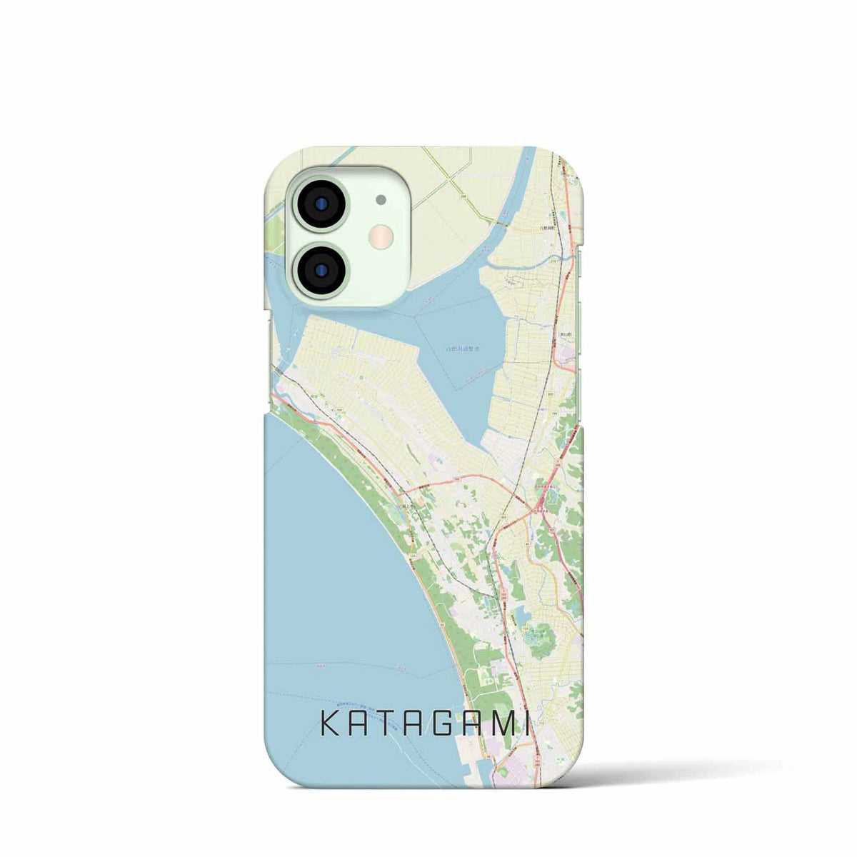 【潟上（秋田県）】地図柄iPhoneケース（バックカバータイプ）
