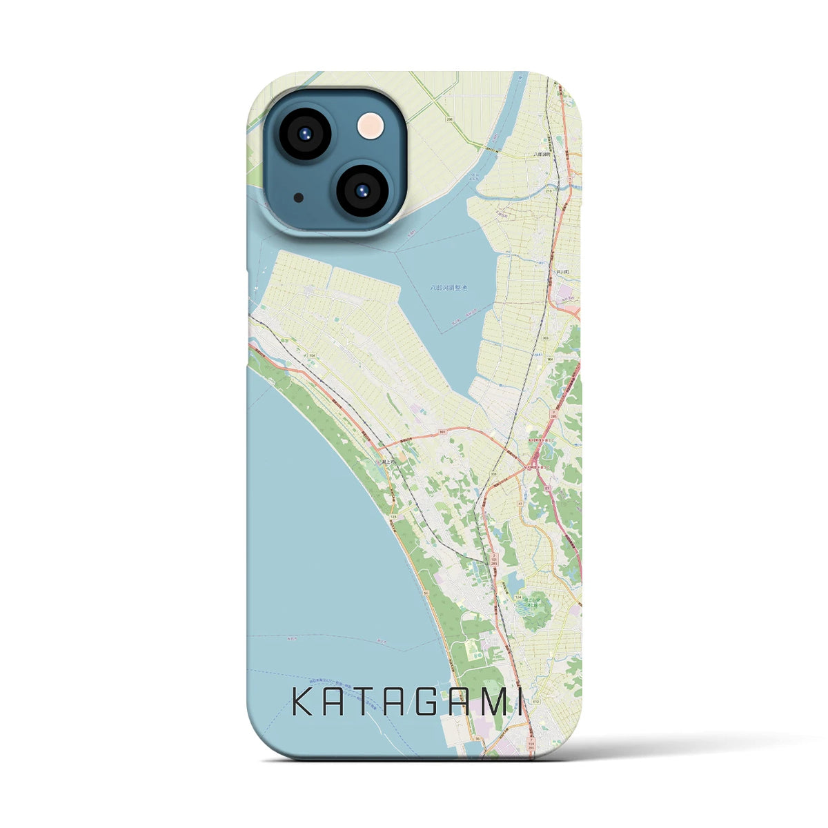 【潟上（秋田県）】地図柄iPhoneケース（バックカバータイプ）